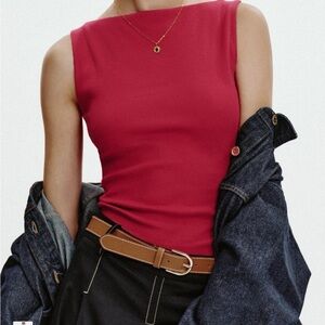 SOLD Zara Fuchsia Boat Neck Top